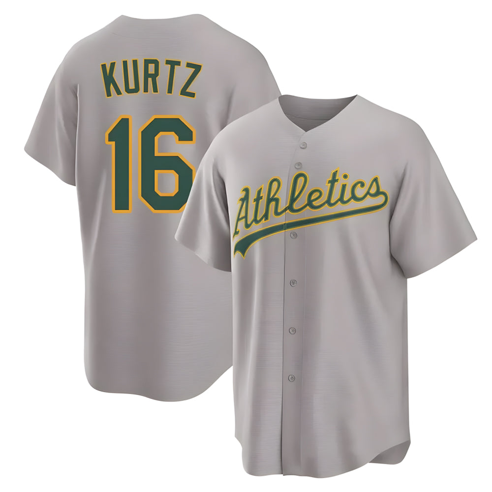 BIPIHUC Athletics #16 Nick Kurtz Player Gray Home Game Stitched Jerseys