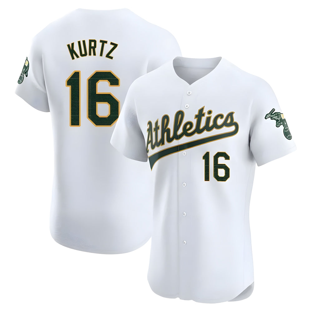 BIPIHUC Athletics #16 Nick Kurtz Player White Elite Road Stitched Jerseys