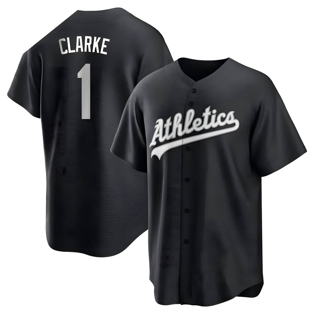 BIPIHUC Athletics #1 Denzel Clarke player Black&White Replica Stitched Jersey