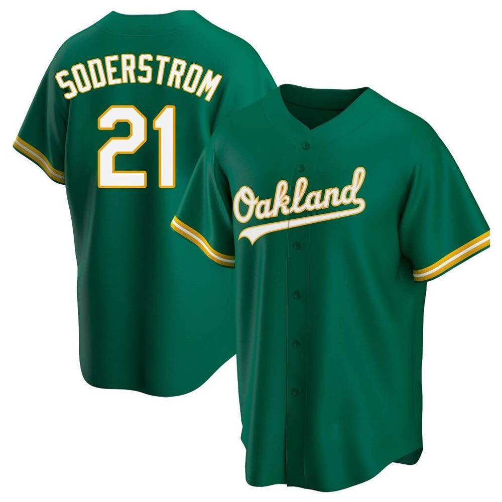BIPIHUC Athletics #21 Tyler Soderstrom Player Green Replica Kelly Alternate Stitched Jersey