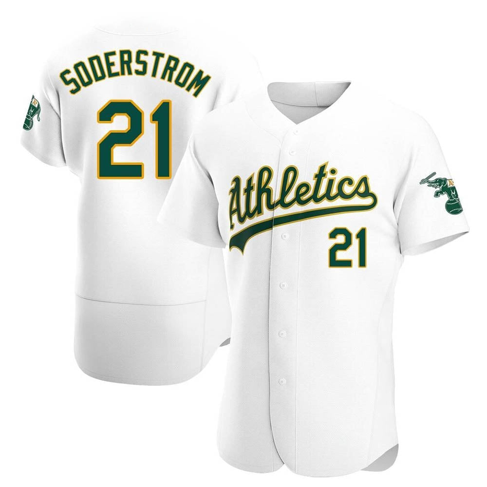 BIPIHUC Athletics #21 Tyler Soderstrom Player White Authentic Home Stitched Jersey