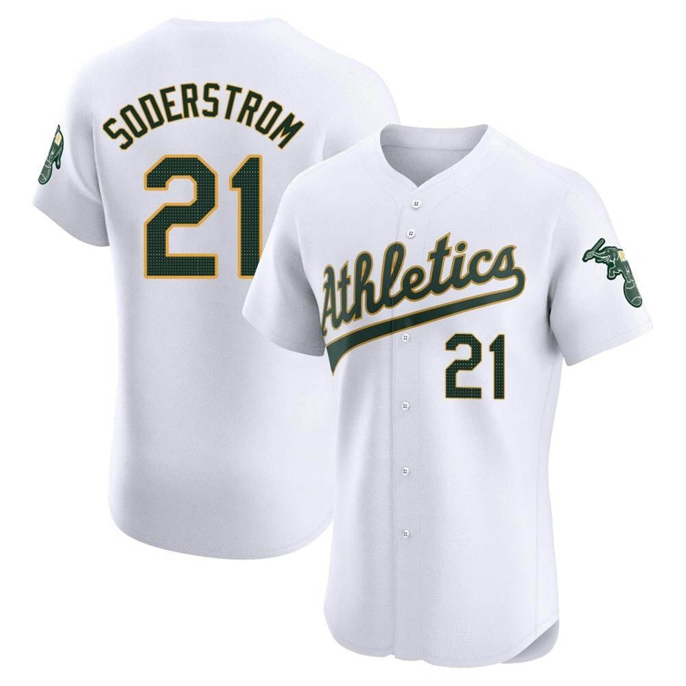 BIPIHUC Athletics #21 Tyler Soderstrom Player White Elite Home Stitched Jersey