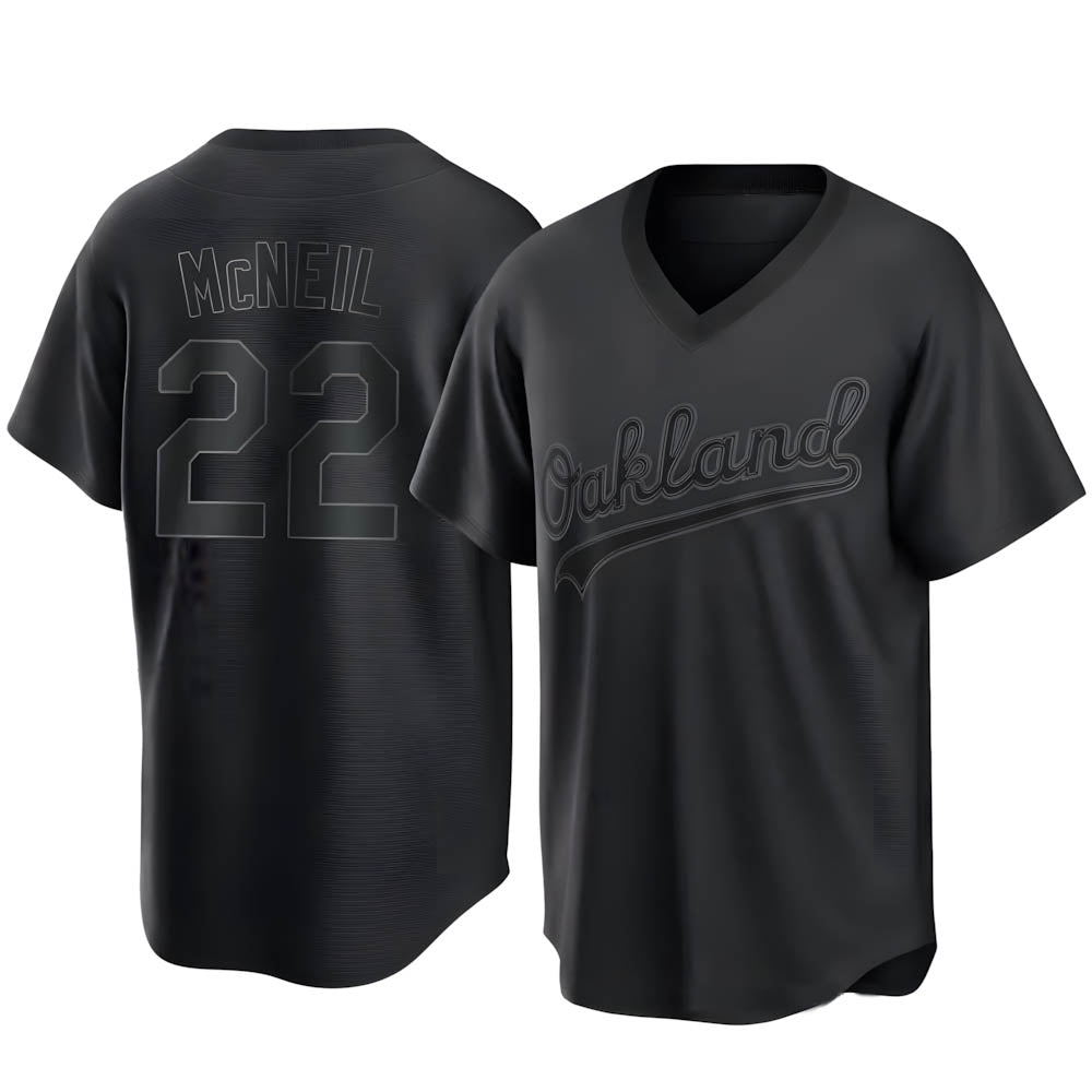 BIPIHUC Athletics #22 Jeff McNeil player Black Replica Pitch Fashion Stitched Jersey