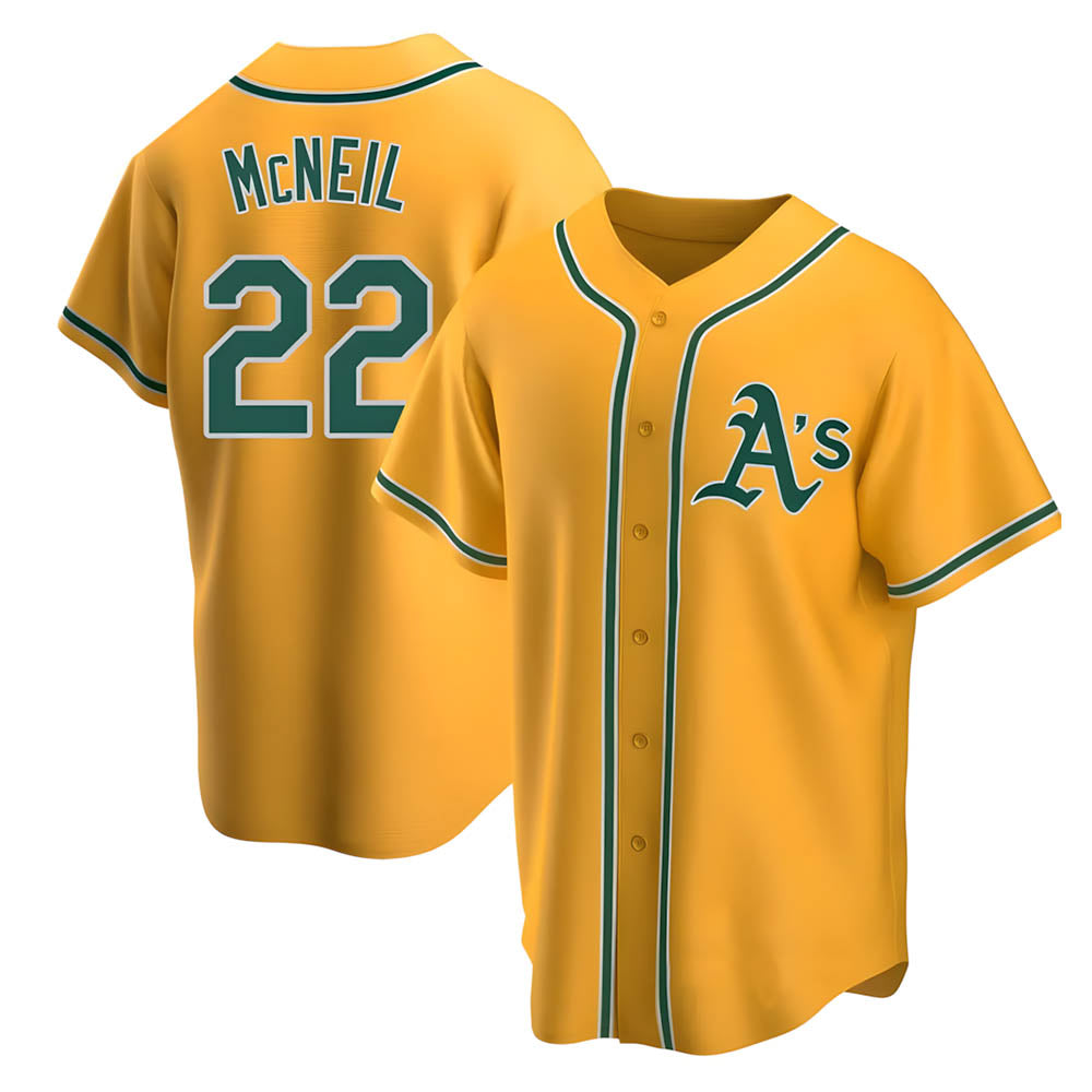 BIPIHUC Athletics #22 Jeff McNeil player Gold Replica Alternate Stitched Jersey