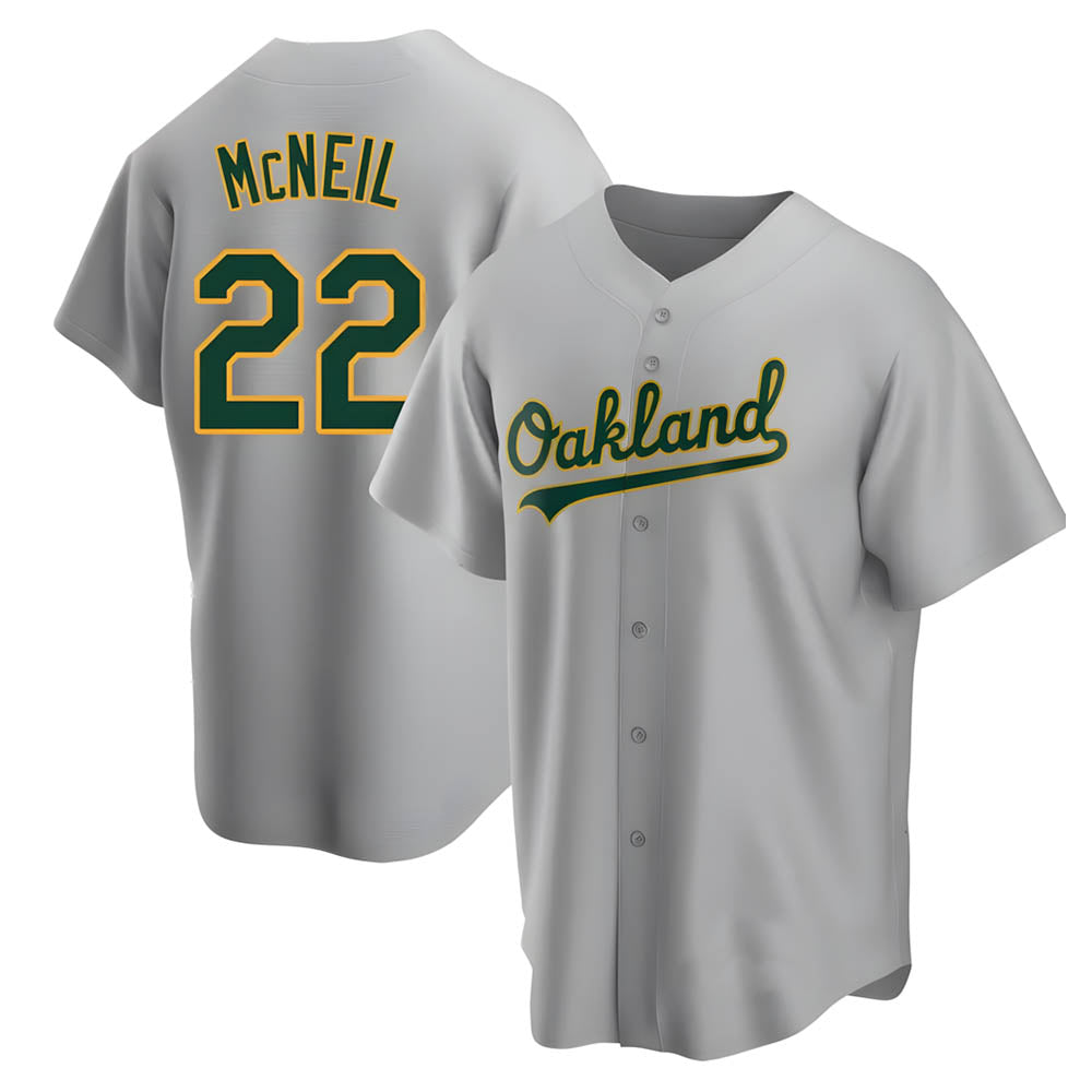 BIPIHUC Athletics #22 Jeff McNeil player Gray Replica Road Stitched Jersey