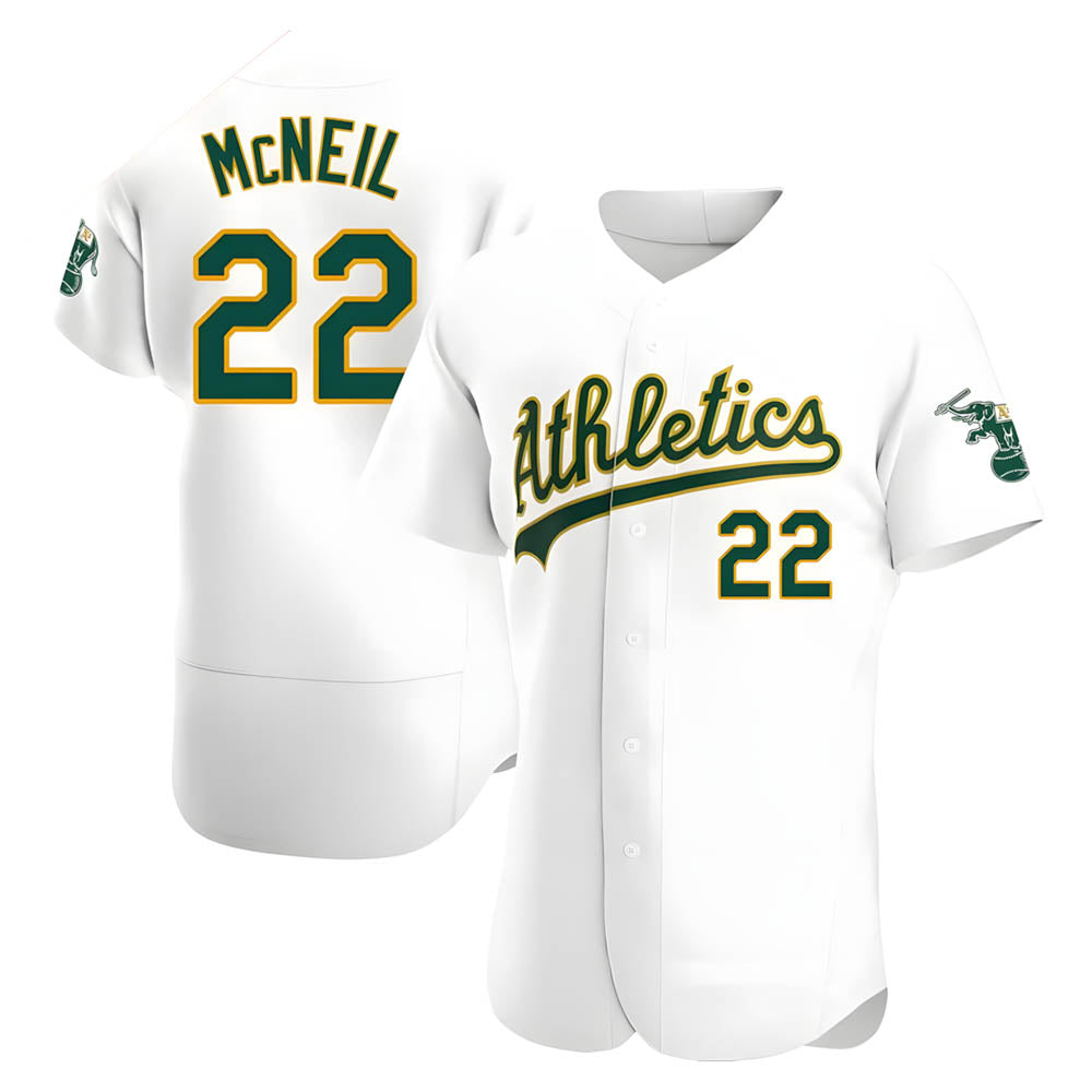 BIPIHUC Athletics #22 Jeff McNeil player White Authentic Home Stitched Jersey