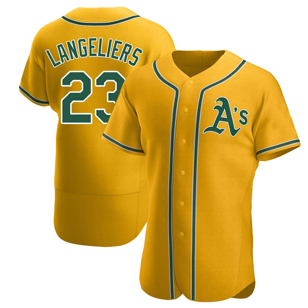 BIPIHUC Athletics #23 Shea Langeliers Player Gold Authentic Alternate Stitched Jerseys