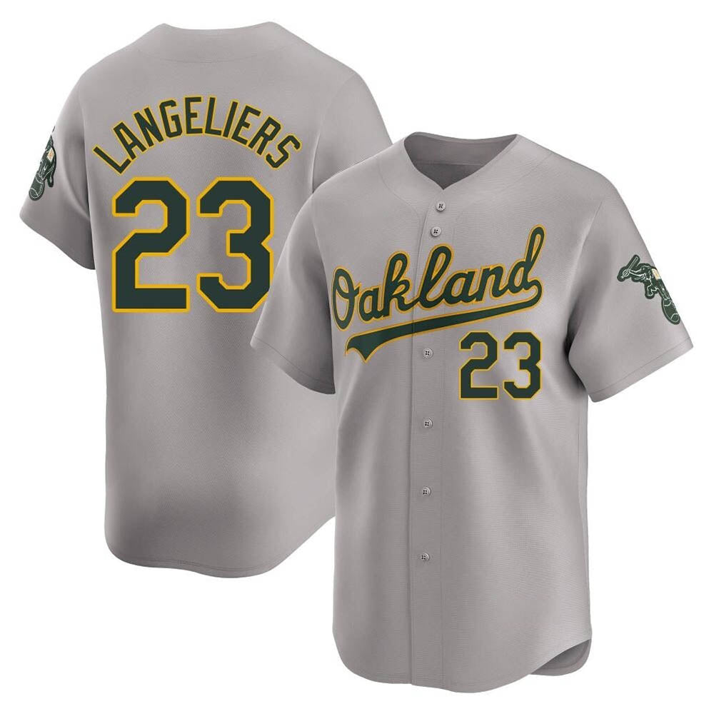 BIPIHUC Athletics #23 Shea Langeliers Player Gray Limited Away Stitched Jersey