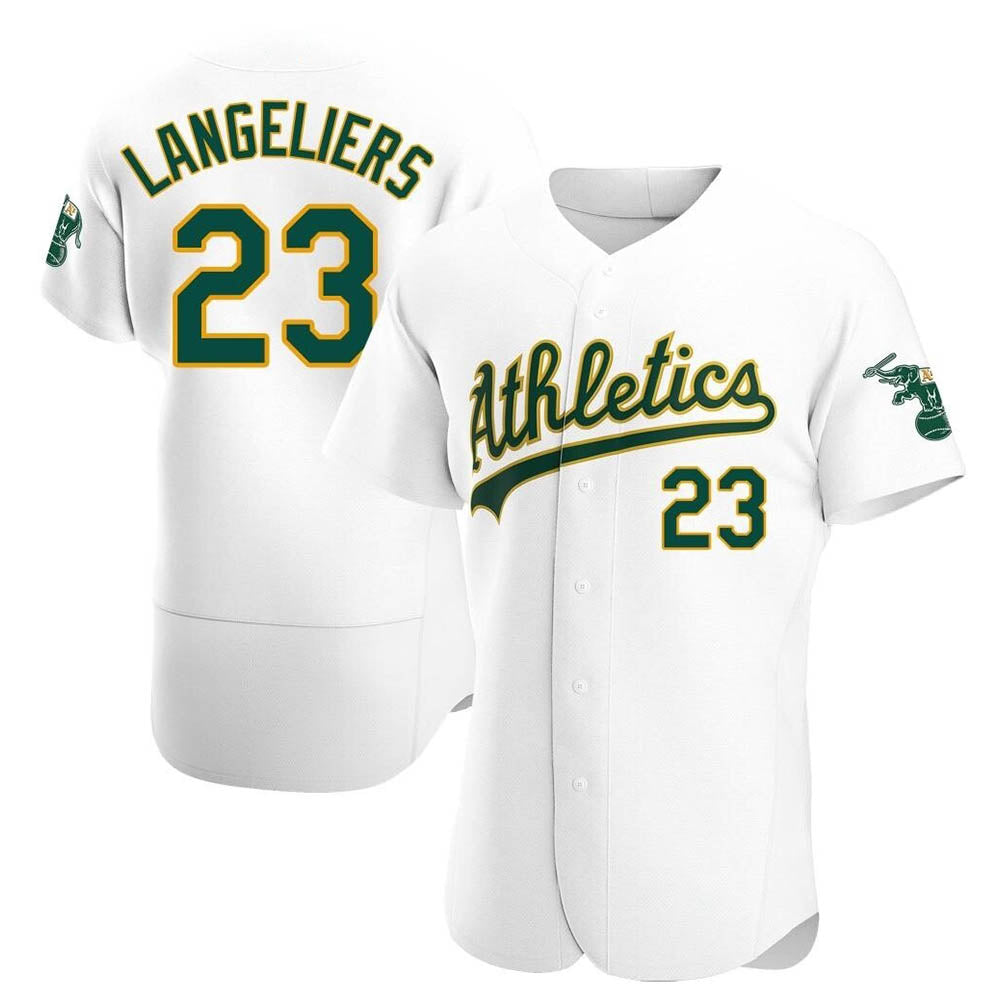 BIPIHUC Athletics #23 Shea Langeliers Player White Authentic Home Stitched Jersey
