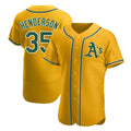 BIPIHUC Athletics #35 Rickey Henderson Player Gold Authentic Alternate Stitched Jersey