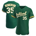 BIPIHUC Athletics #35 Rickey Henderson Player Green Authentic Kelly Alternate Stitched Jersey