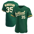BIPIHUC Athletics #35 Rickey Henderson Player Green Authentic Kelly Alternate Stitched Jersey