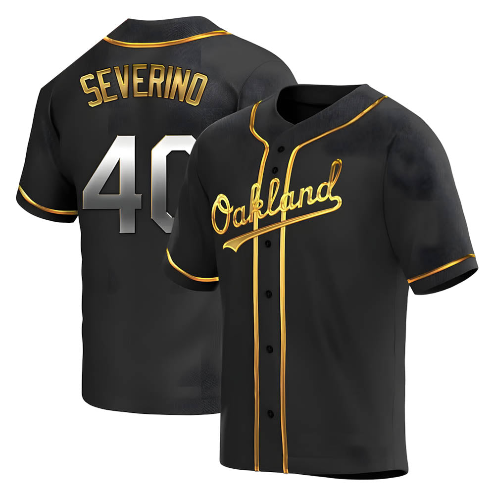 BIPIHUC Athletics #40 Luis Severino player Gold Replica Black en Alternate Stitched Jersey