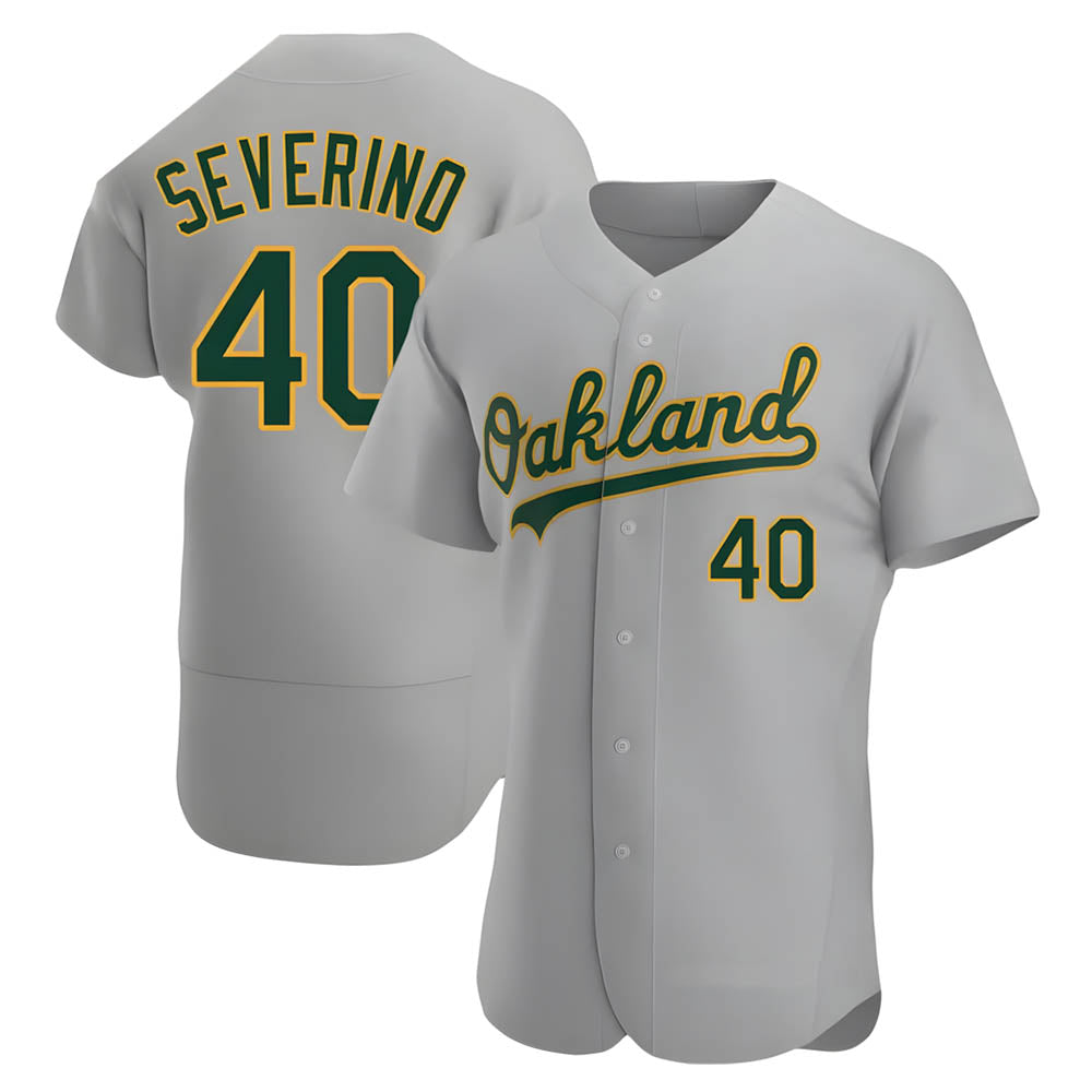 BIPIHUC Athletics #40 Luis Severino player Gray Authentic Road Stitched Jersey