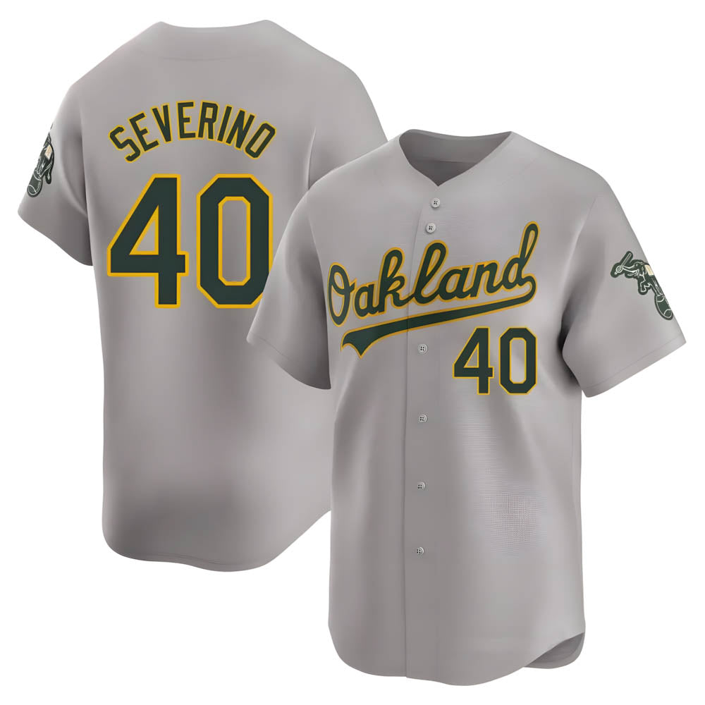BIPIHUC Athletics #40 Luis Severino player Gray Limited Away Stitched Jersey