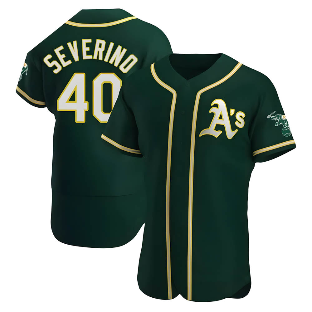 BIPIHUC Athletics #40 Luis Severino player Green Authentic Alternate Stitched Jersey