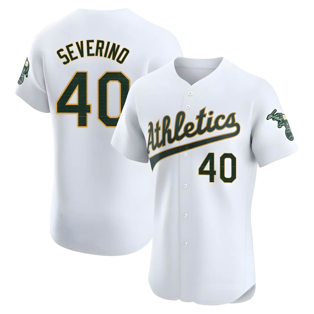 BIPIHUC Athletics #40 Luis Severino player White Elite Home Stitched Jersey
