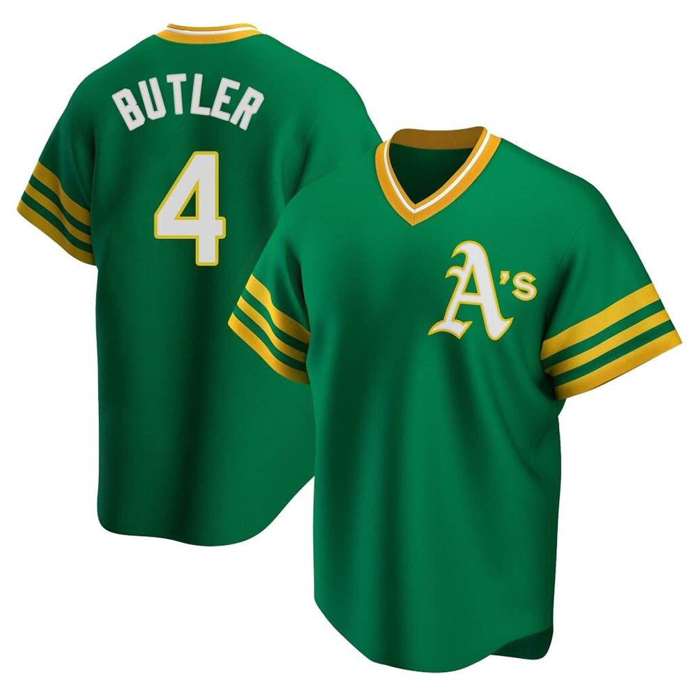 BIPIHUC Athletics #4 Lawrence Butler player Green Replica Cooperstown Collection Stitched Jersey