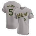 BIPIHUC Athletics #5 Jacob Wilson Gray Elite Road Stitched Jersey