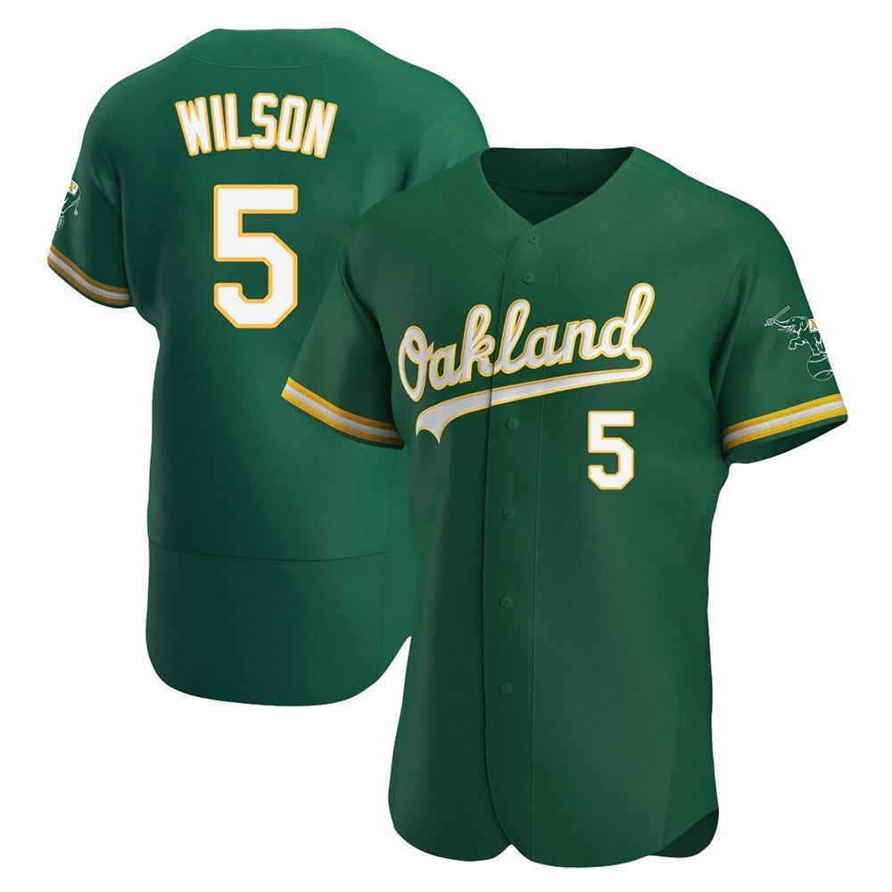 BIPIHUC Athletics #5 Jacob Wilson Green Authentic Kelly Alternate Stitched Jersey