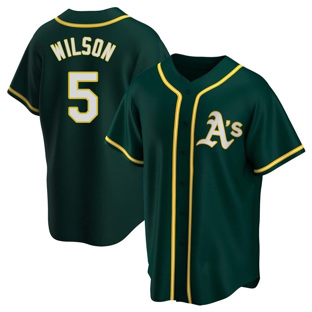 BIPIHUC Athletics #5 Jacob Wilson Green Replica Alternate Stitched Jersey