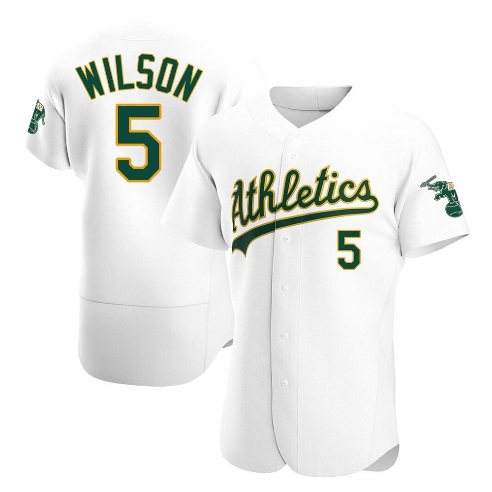 BIPIHUC Athletics #5 Jacob Wilson White Authentic Home Stitched Jersey