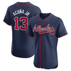 BIPIHUC A.Braves #13 Ronald Acuna Jr. Alternate Elite Player Jersey - Navy Personalized Jerseys