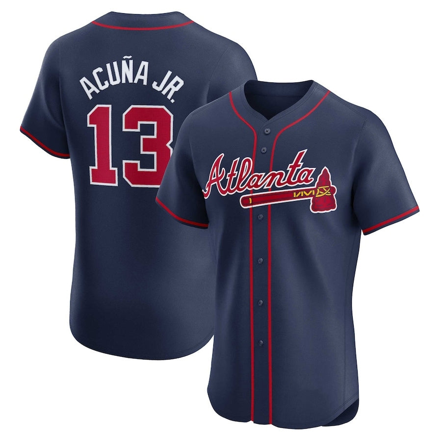 BIPIHUC A.Braves #13 Ronald Acuna Jr. Alternate Elite Player Jersey - Navy Personalized Jerseys