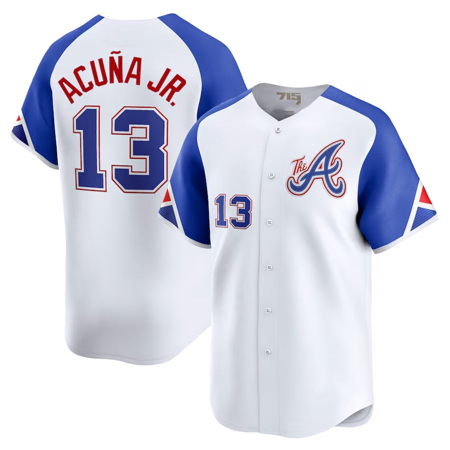 BIPIHUC A.Braves #13 Ronald Acuna Jr. City Connect Limited Jersey - White Personalized Jerseys