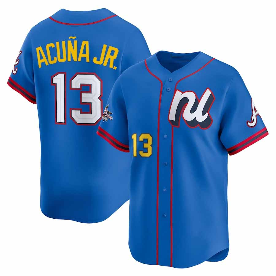 BIPIHUC A.Braves #13 Ronald Acuna Jr. National League 2025 All-Star Edition Limited Player Jersey - Blue Personalized Jersey