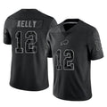 BIPIHUC B.Bills #12 Jim Kelly Player Black RFLCTV Limited Stitched Jerseys