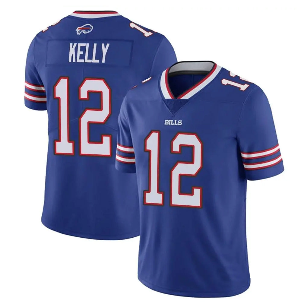 BIPIHUC B.Bills #12 Jim Kelly Player Royal Vapor Untouchable Limited Stitched Jerseys
