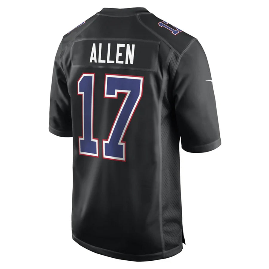 BIPIHUC B.Bills #17 Josh Allen Player Black Carbon Fashion Replica Game Stitched Jerseys