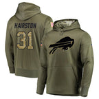 BIPIHUC B.Bills #31 Maxwell Hairston Player Olive Salute to Service Hoodies Game Stitched Jerseys