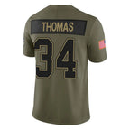 BIPIHUC B.Bills #34 Thurman Thomas Player Olive Salute To Service Limited Game Stitched Jerseys