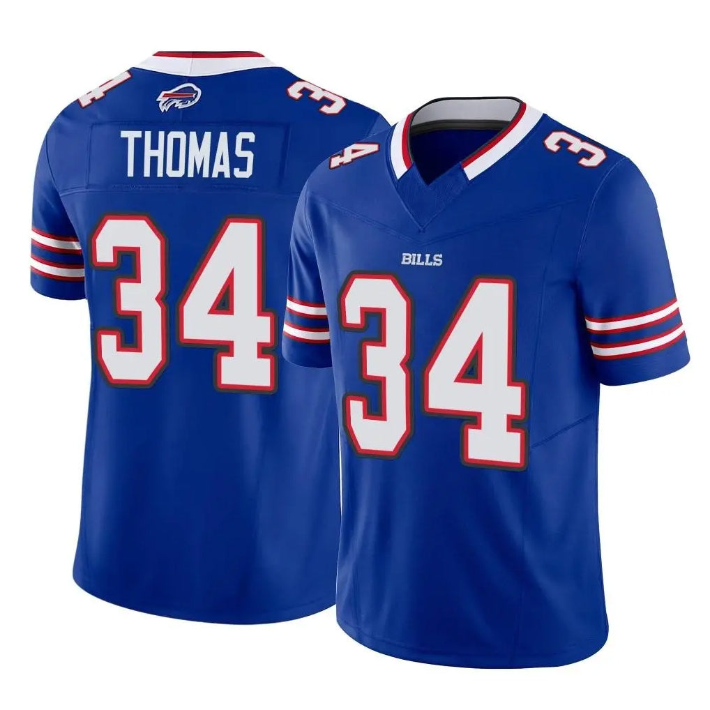 BIPIHUC B.Bills #34 Thurman Thomas Player Royal Vapor F.U.S.E. Limited Home Game Stitched Jerseys
