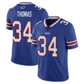BIPIHUC B.Bills #34 Thurman Thomas Player Royal Vapor Untouchable Limited Stitched Jerseys