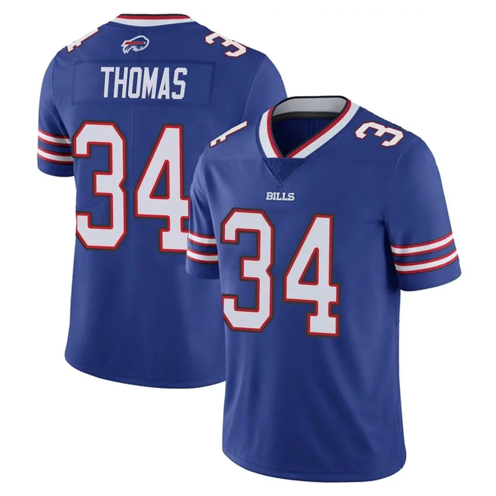 BIPIHUC B.Bills #34 Thurman Thomas Player Royal Vapor Untouchable Limited Stitched Jerseys
