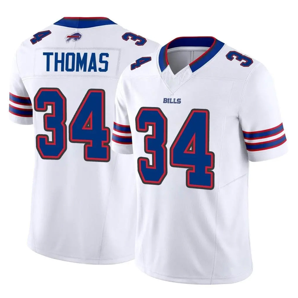 BIPIHUC B.Bills #34 Thurman Thomas Player White Vapor F.U.S.E. Limited Home Game Stitched Jerseys