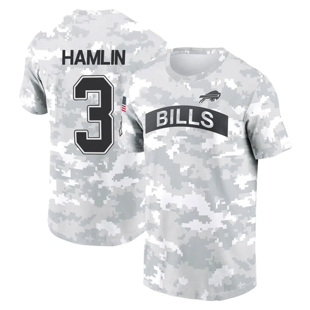 BIPIHUC B.Bills #3 Damar Hamlin Player Arctic Camo Salute to Service T-Shirt Hoodies Stitched Jerseys