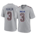 BIPIHUC B.Bills #3 Damar Hamlin Player Gray Home Game Stitched Jerseys