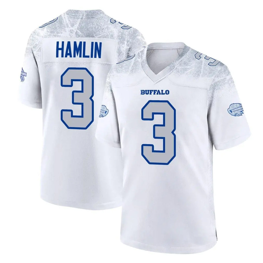 BIPIHUC B.Bills #3 Damar Hamlin Player White Rivalries Collection Home Game Stitched Jerseys