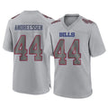 BIPIHUC B.Bills #44 Joe Andreessen Player Gray Fashion Home Game Stitched Jerseys