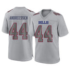 BIPIHUC B.Bills #44 Joe Andreessen Player Gray Fashion Home Game Stitched Jerseys