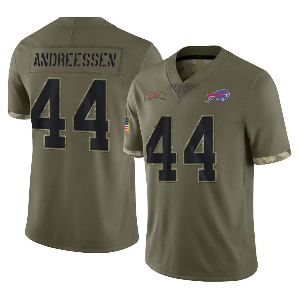 BIPIHUC B.Bills #44 Joe Andreessen Player Olive Salute To Service Game Stitched Jerseys