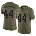 BIPIHUC B.Bills #44 Joe Andreessen Player Olive Salute To Service Game Stitched Jerseys