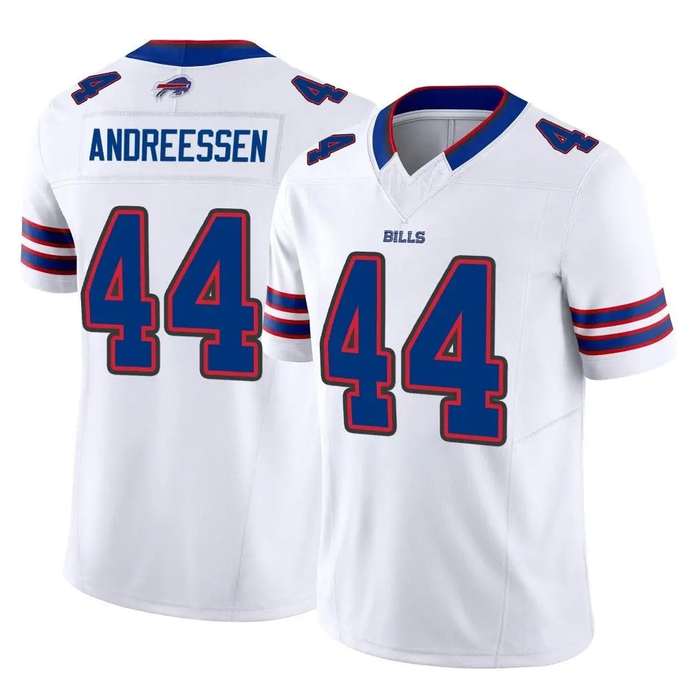 BIPIHUC B.Bills #44 Joe Andreessen Player White Vapor F.U.S.E. Limited Home Game Stitched Jerseys