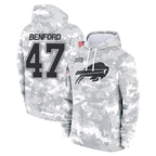 BIPIHUC B.Bills #47 Christian Benford Player Arctic Camo Salute to Service Hoodies Limited Stitched Jerseys