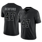 BIPIHUC B.Bills #47 Christian Benford Player Black RFLCTV Limited Stitched Jerseys