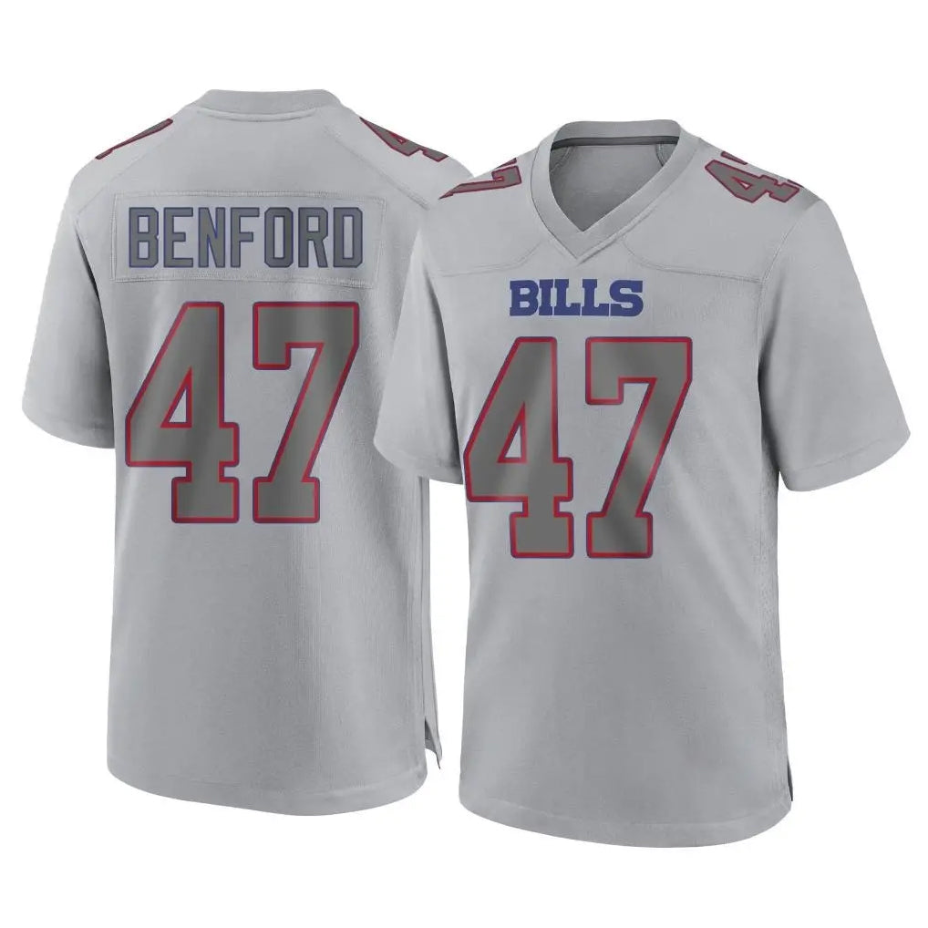 BIPIHUC B.Bills #47 Christian Benford Player Gray Fashion Home Game Stitched Jerseys